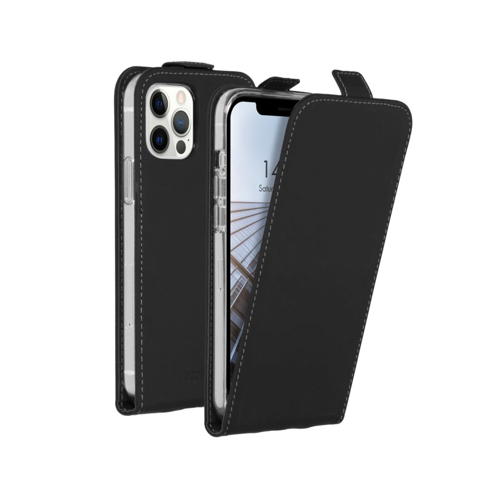 Accezz Flipcase Apple iPhone 12 (Pro) - Zwart