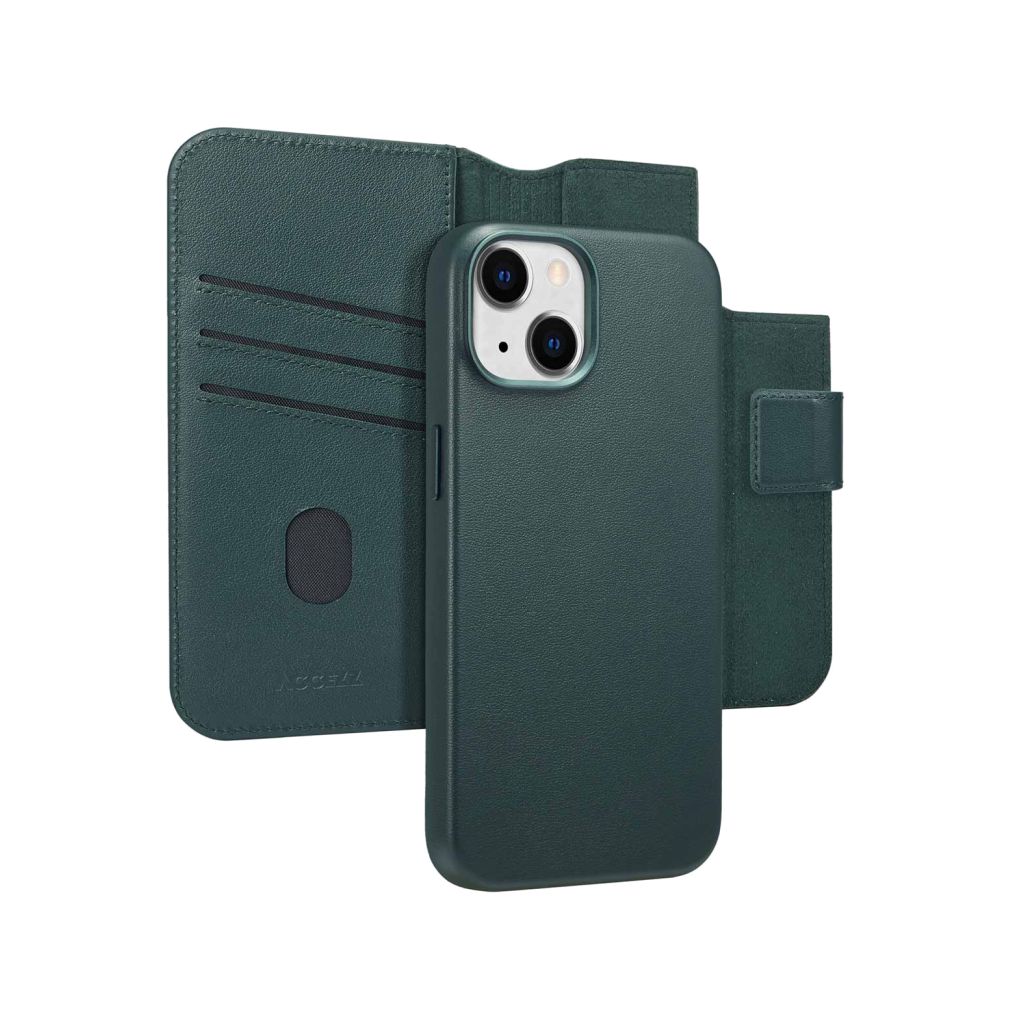 Accezz Leather Bookcase 2-in-1 met MagSafe Apple iPhone 14 - Cedar Green