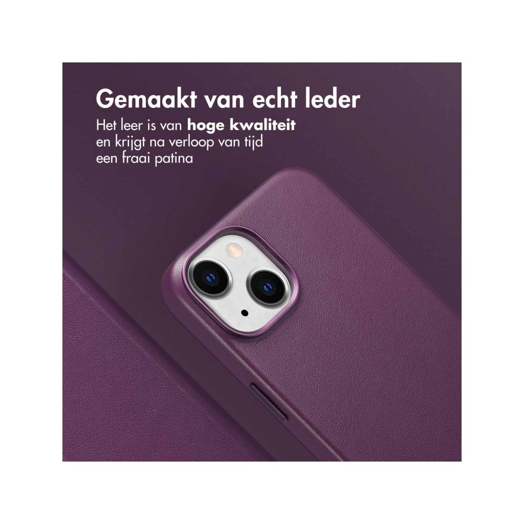 Accezz Leather Bookcase 2-in-1 met MagSafe Apple iPhone 14 - Heath Purple