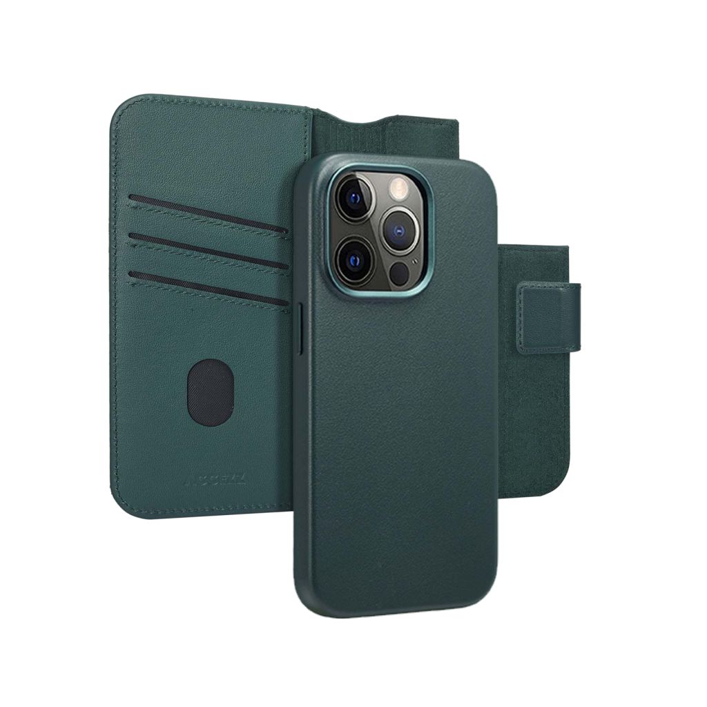 Accezz Leather Bookcase 2-in-1 met MagSafe Apple iPhone 14 Pro - Cedar Green