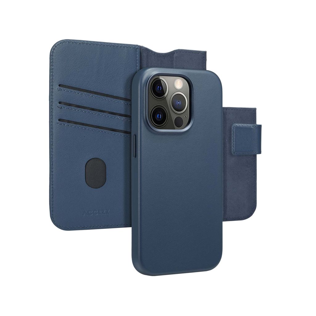 Accezz Leather Bookcase 2-in-1 met MagSafe Apple iPhone 14 Pro - Nightfall Blue
