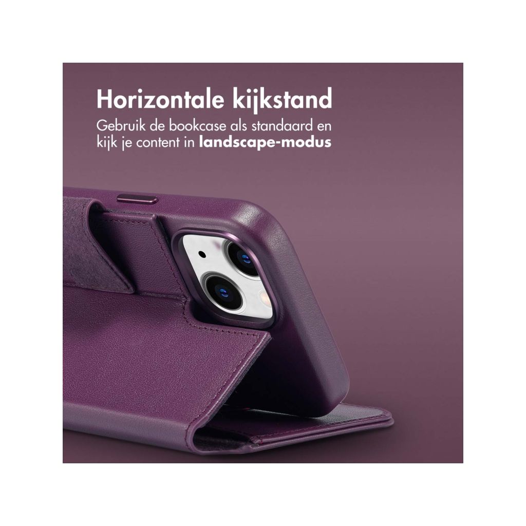 Accezz Leather Bookcase 2-in-1 met MagSafe Apple iPhone 15 - Heath Purple