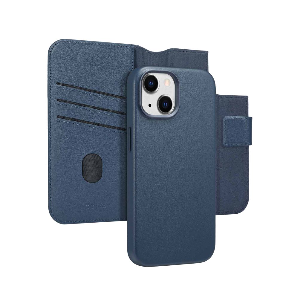Accezz Leather Bookcase 2-in-1 met MagSafe Apple iPhone 15 - Nightfall Blue