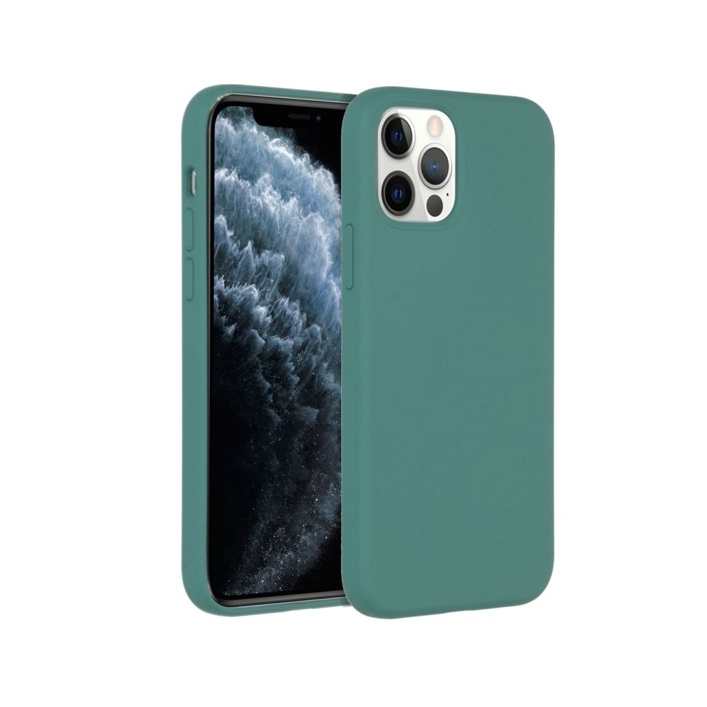 Accezz Liquid Silicone Backcover Apple iPhone 12 (Pro) - Donkergroen