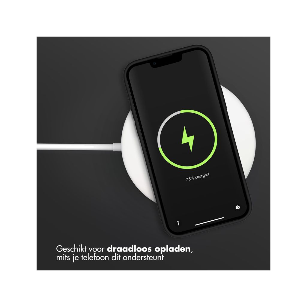 Accezz Liquid Silicone Backcover Apple iPhone 12 (Pro) - Zwart