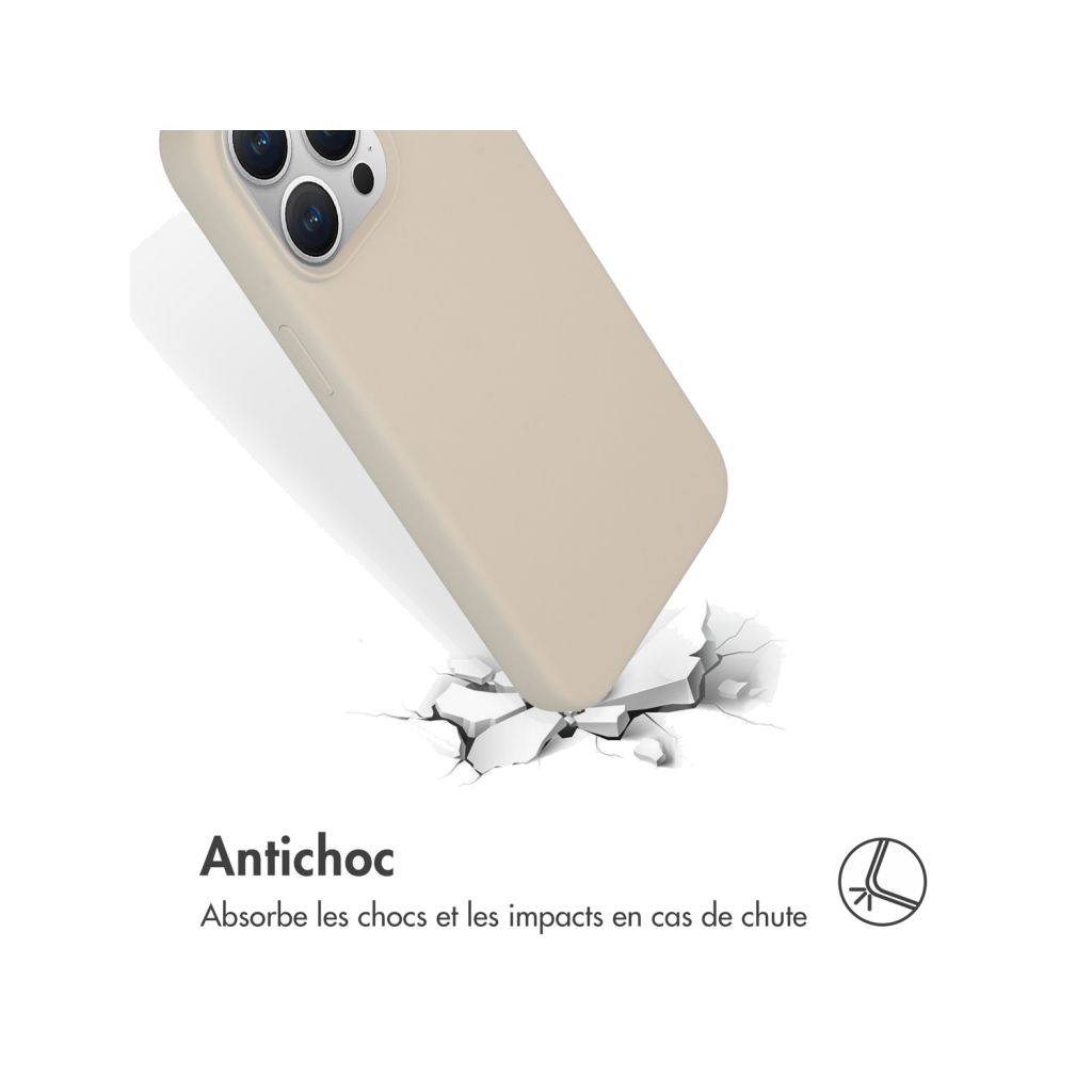 Accezz Liquid Silicone Backcover Apple iPhone 15 Pro Max - Stone