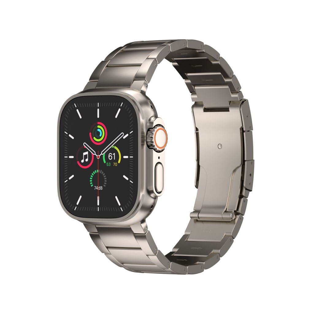 Accezz Mat Titanium bandje Apple Watch Series 1 t/m 10 / SE / Ultra (2) (44/45/46/49 mm) - Titanium