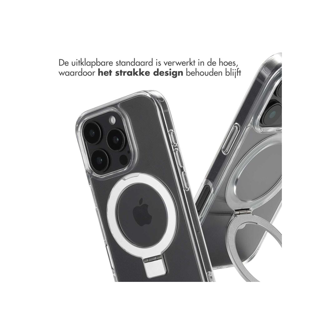 Accezz Ring Stand Backcover met MagSafe Apple iPhone 16 Pro Max - Transparant