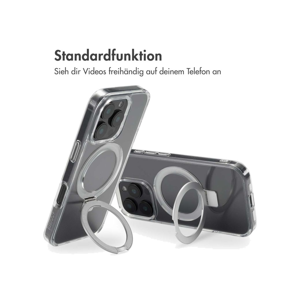 Accezz Ring Stand Backcover met MagSafe Apple iPhone 16 Pro - Transparant
