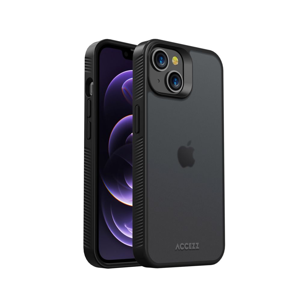 Accezz Rugged Frosted Backcover Apple iPhone 14 - Zwart