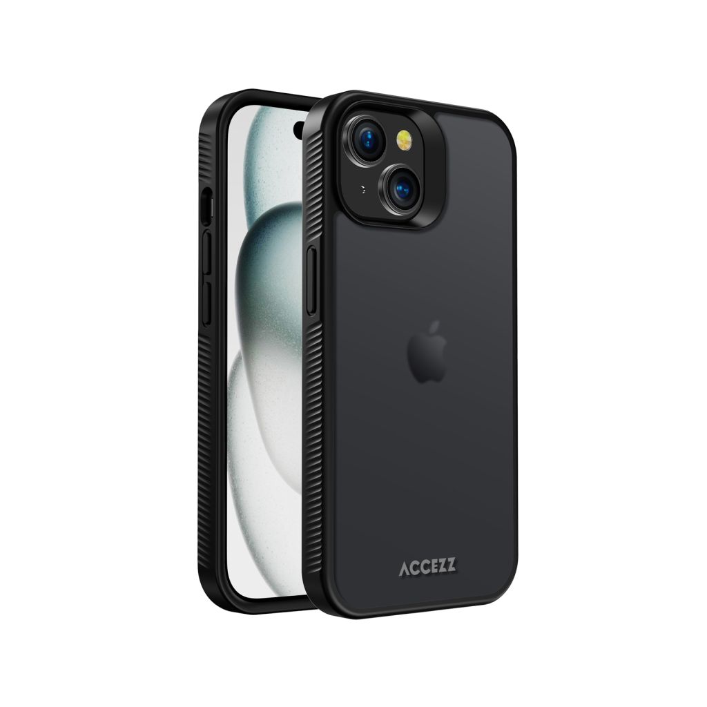 Accezz Rugged Frosted Backcover Apple iPhone 15 - Zwart