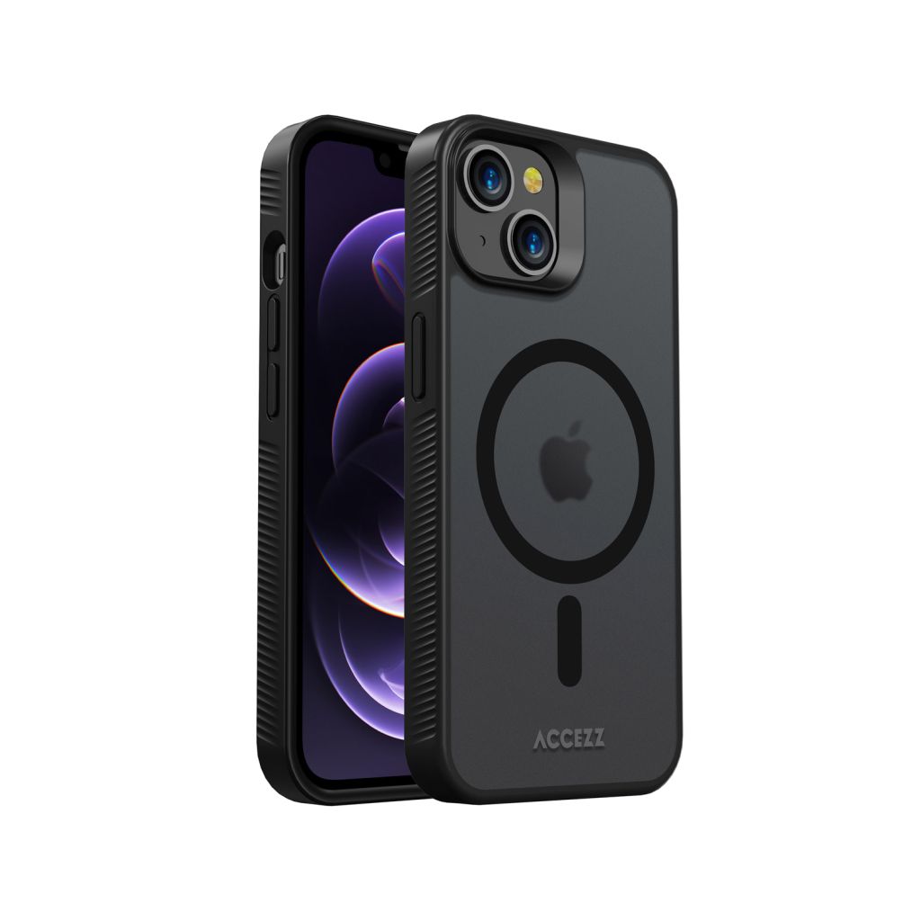 Accezz Rugged Frosted Backcover met MagSafe Apple iPhone 14 - Zwart