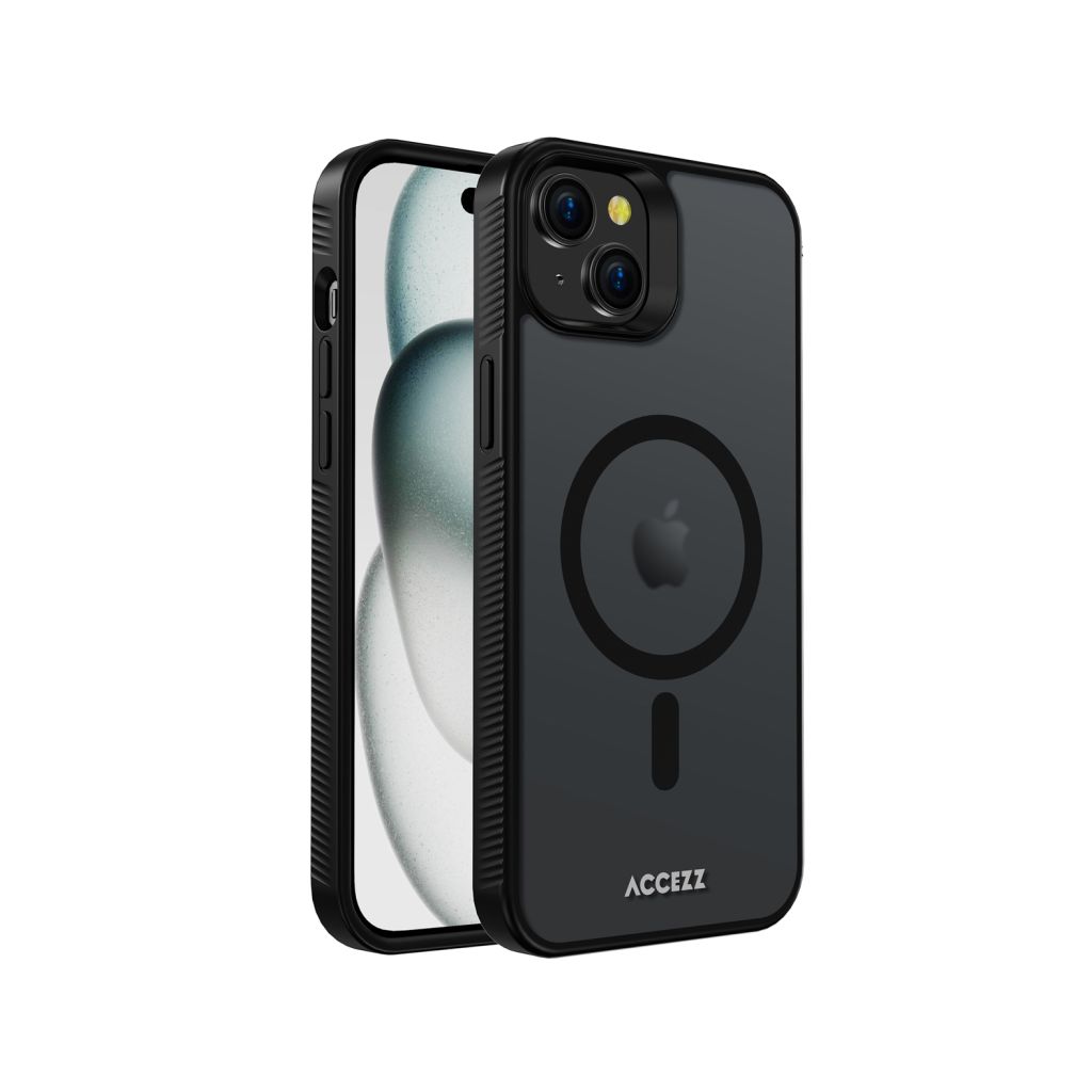 Accezz Rugged Frosted Backcover met MagSafe Apple iPhone 15 Plus - Zwart