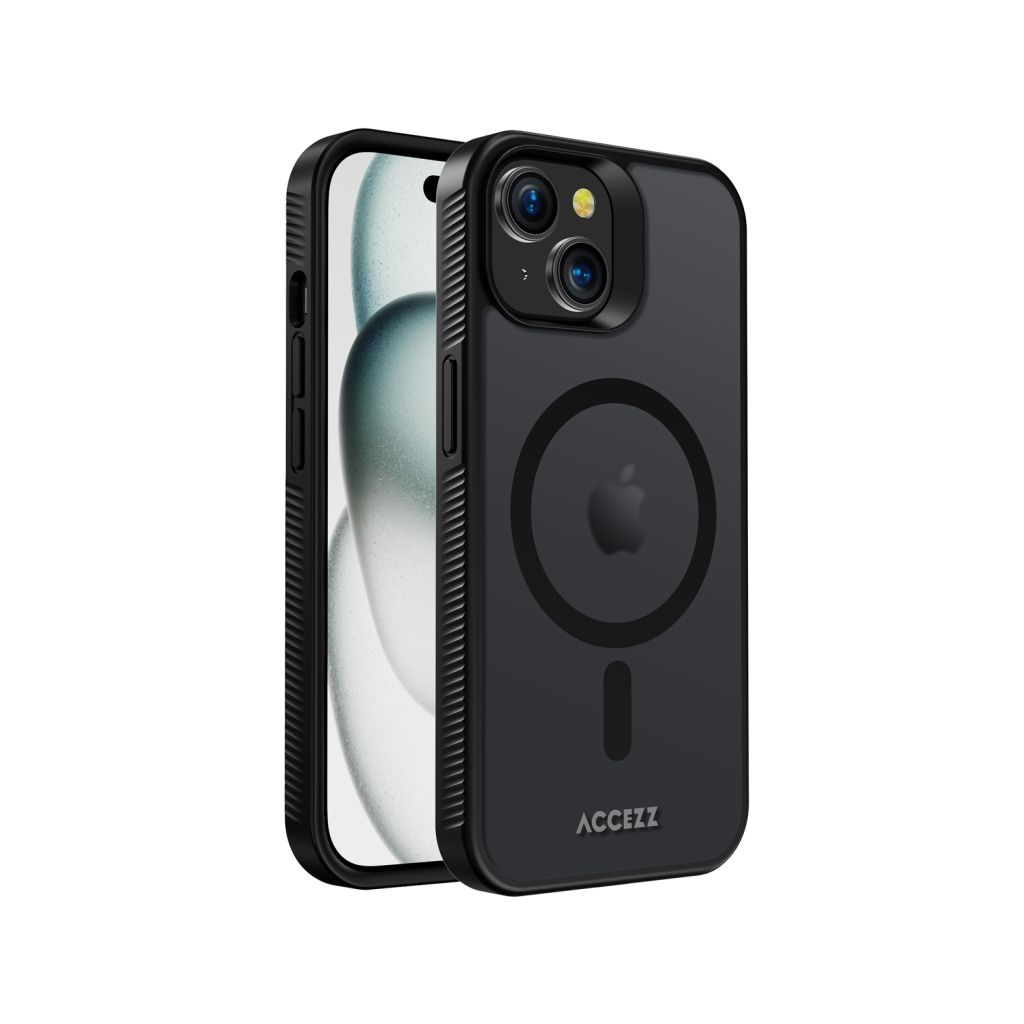 Accezz Rugged Frosted Backcover met MagSafe Apple iPhone 15 - Zwart