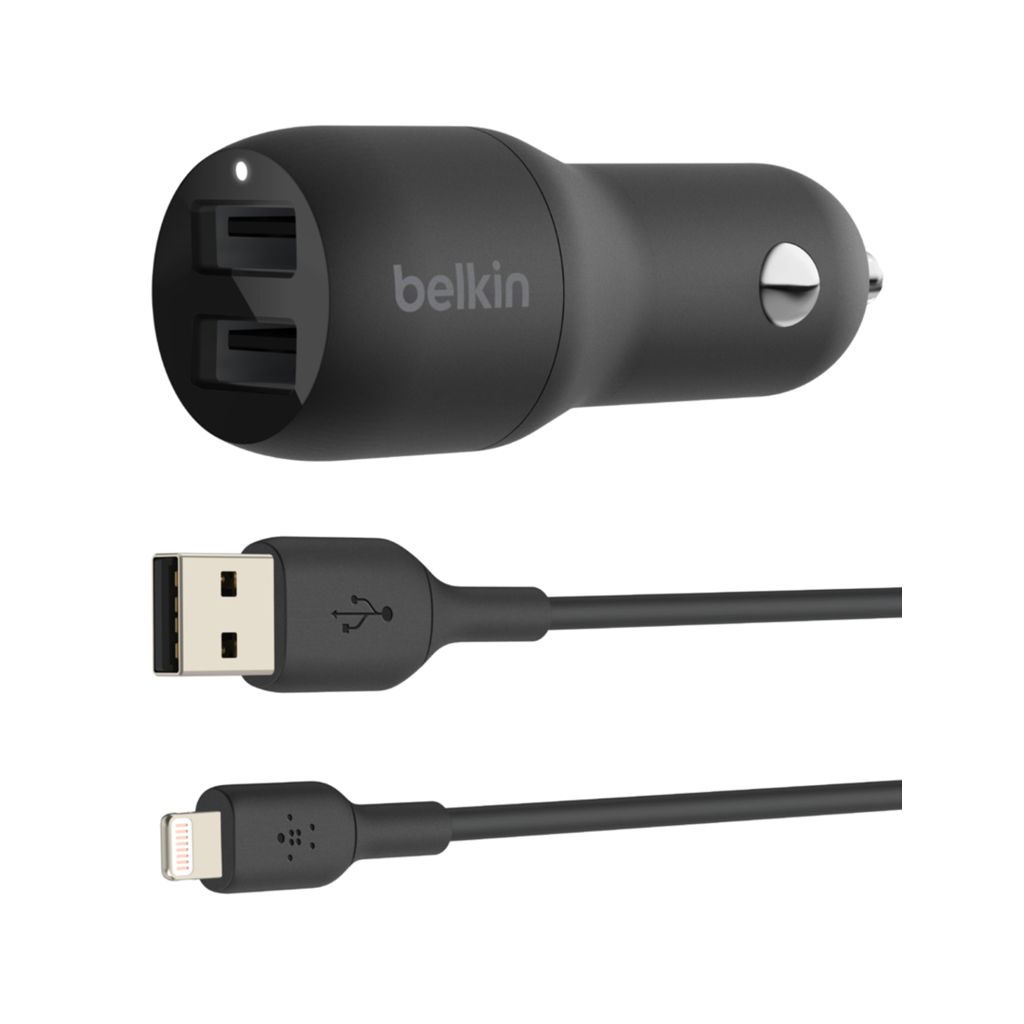 Belkin Boost↑Charge™ Dual USB Car Charger + Lightning kabel - 24W