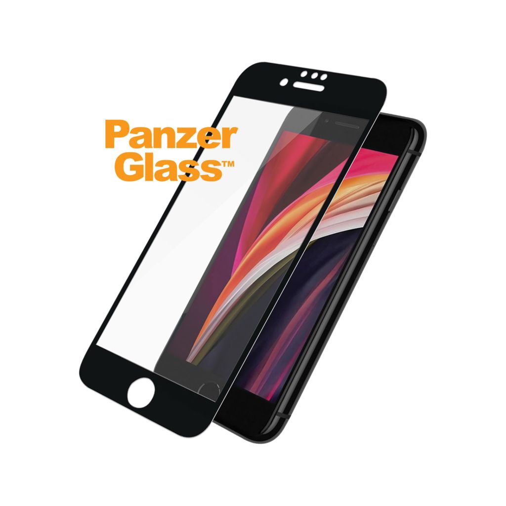 PanzerGlass Anti-Bacterial Case Friendly Screenprotector Apple iPhone SE (2022 / 2020) - Zwart