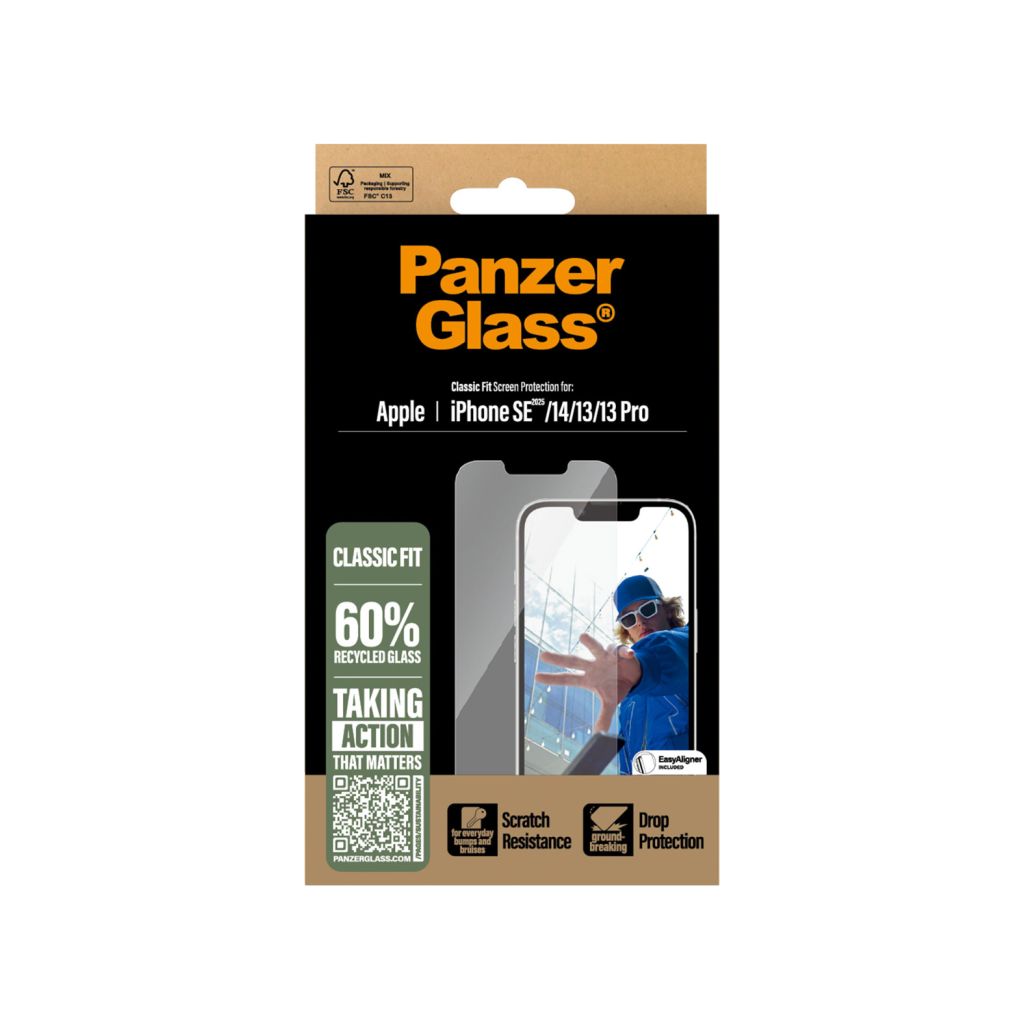 PanzerGlass Anti-Bacterial Screenprotector Apple iPhone 16e