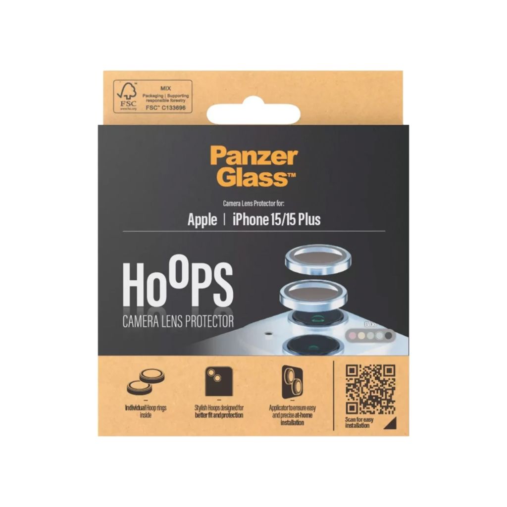 PanzerGlass Camera Protector Hoop Optic Rings Apple iPhone 15 / 15 Plus - Blue
