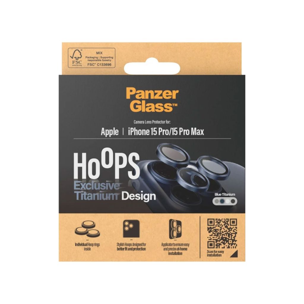 PanzerGlass Camera Protector Hoop Optic Rings Apple iPhone 15 Pro / 15 Pro Max - Blue Titanium