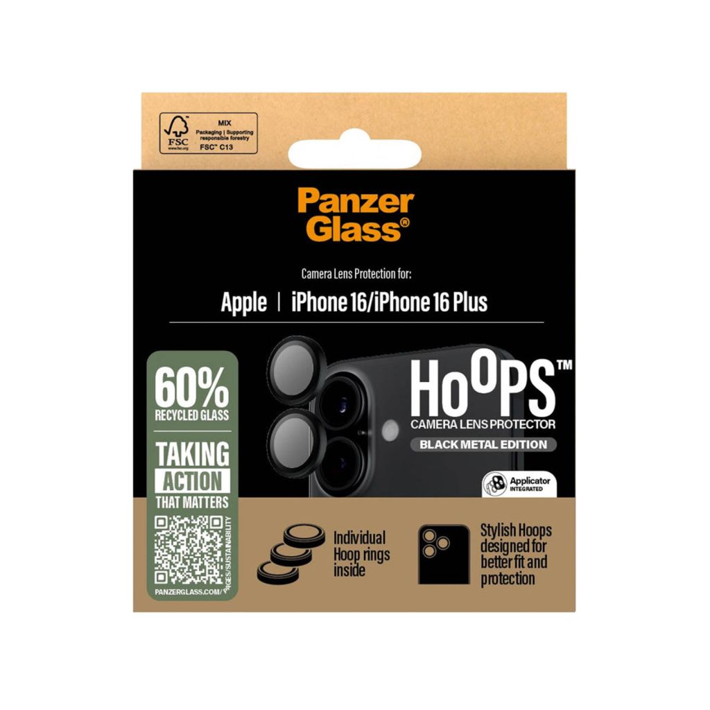 PanzerGlass Camera Protector Hoop Optic Rings Apple iPhone 16 / 16 Plus