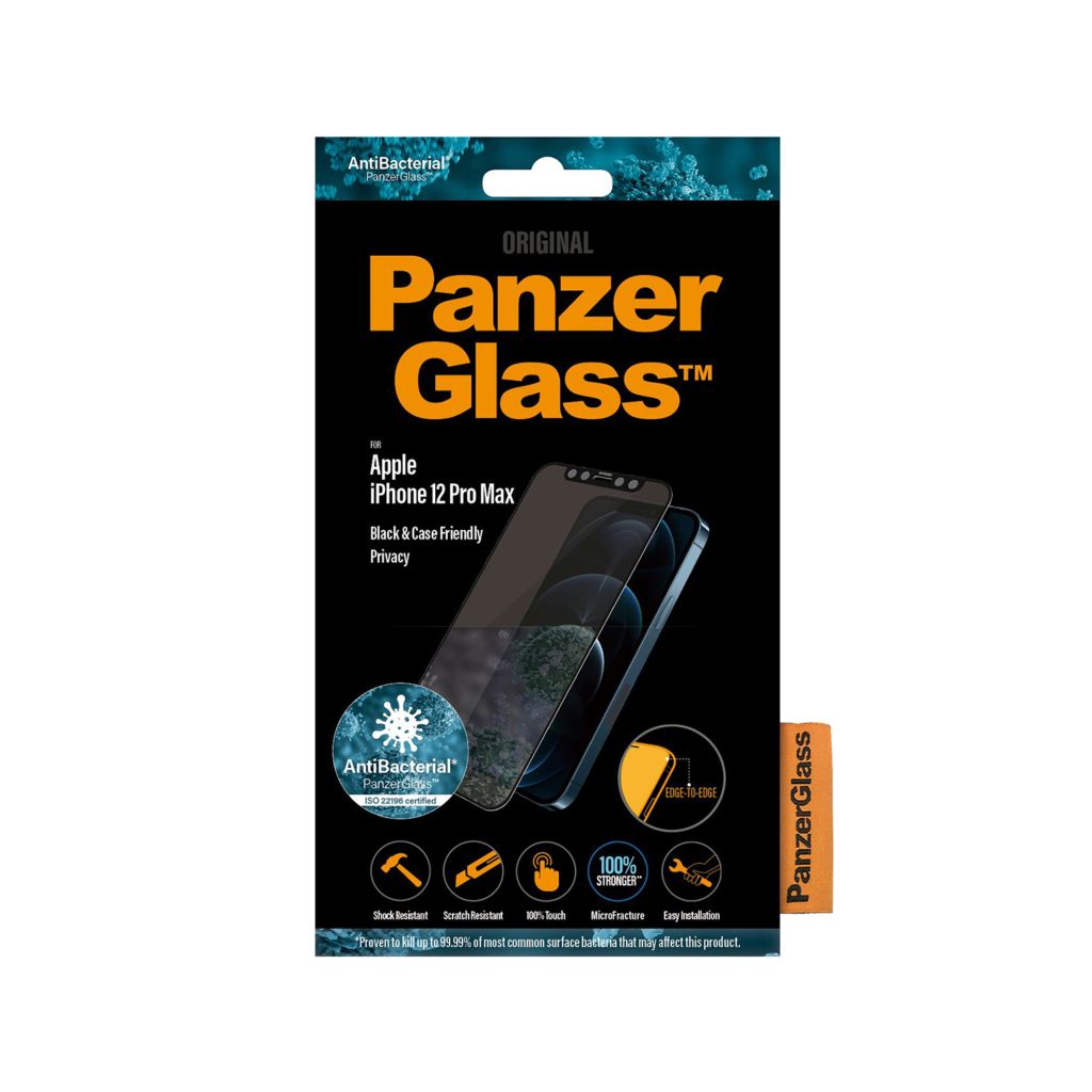 PanzerGlass Case Friendly Privacy Anti-Bacterial Screenprotector Apple iPhone 12 Pro Max
