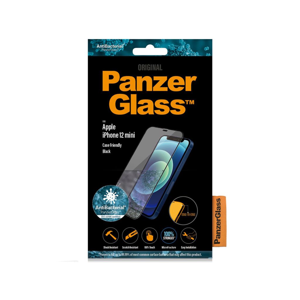 PanzerGlass Case Friendly Screenprotector Apple iPhone 12 Mini - Zwart