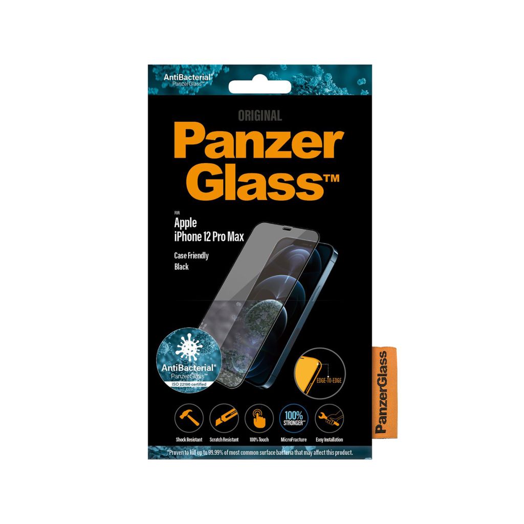 PanzerGlass Case Friendly Screenprotector Apple iPhone 12 Pro Max - Zwart