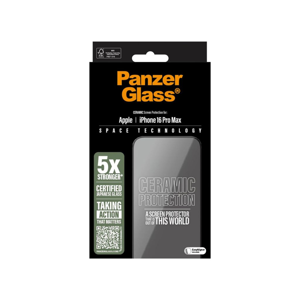 PanzerGlass Ceramic Screenprotector met applicator Apple iPhone 16 Pro Max