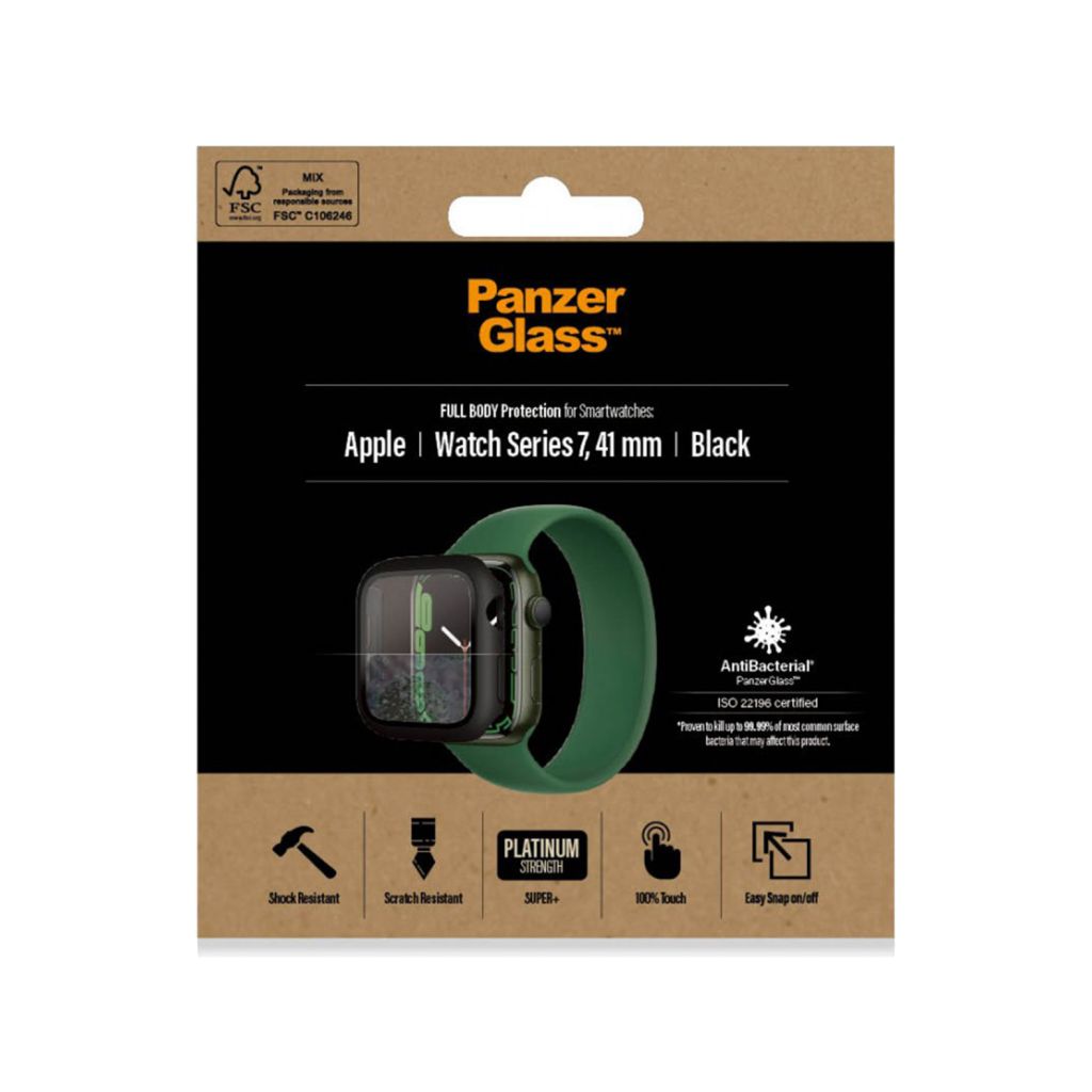 PanzerGlass Full Body Case Apple Watch Series 7 / 8 / 9 (41 mm) - Zwart