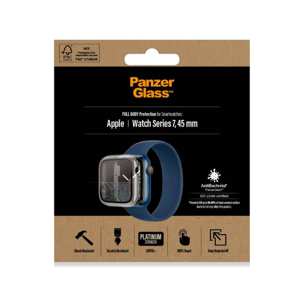 PanzerGlass Full Body Case Apple Watch Series 7 / 8 / 9 (45 mm) - Transparant