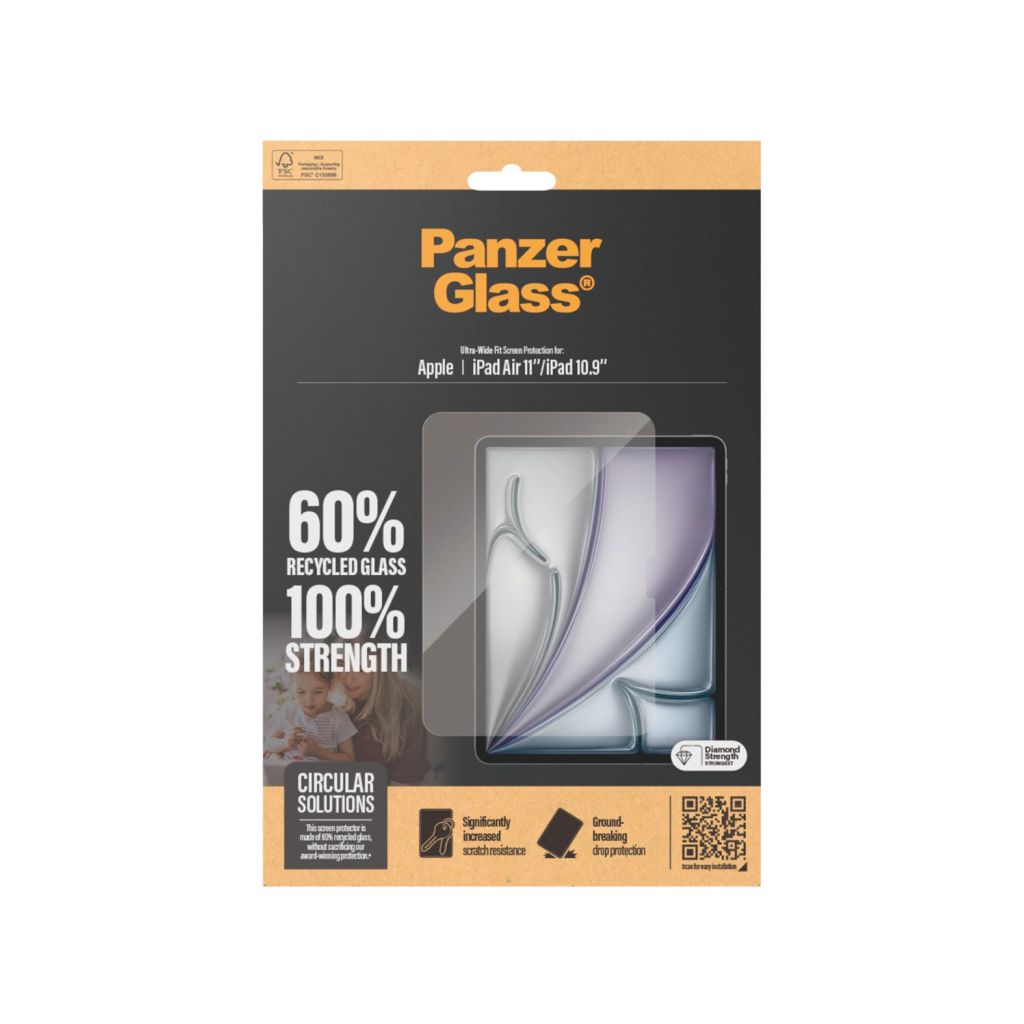 PanzerGlass Ultra Wide Fit Screenprotector Apple iPad Air 11 inch (2025) M3 / (2024) M2 / iPad 11 (2025) / iPad 10 (2022)