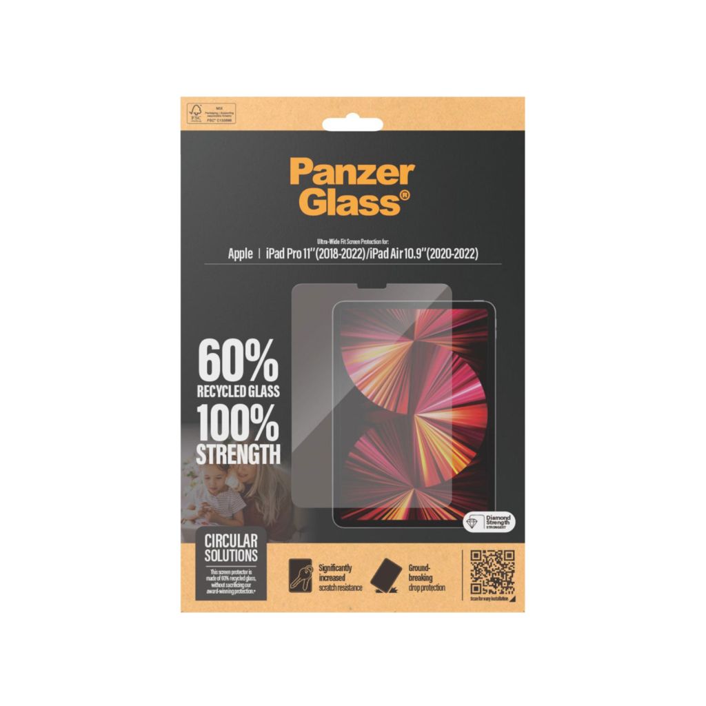 PanzerGlass Ultra Wide Fit Screenprotector Apple iPad Pro 11 (2018 - 2022) / Air 5 (2022) / Air 4 (2020)