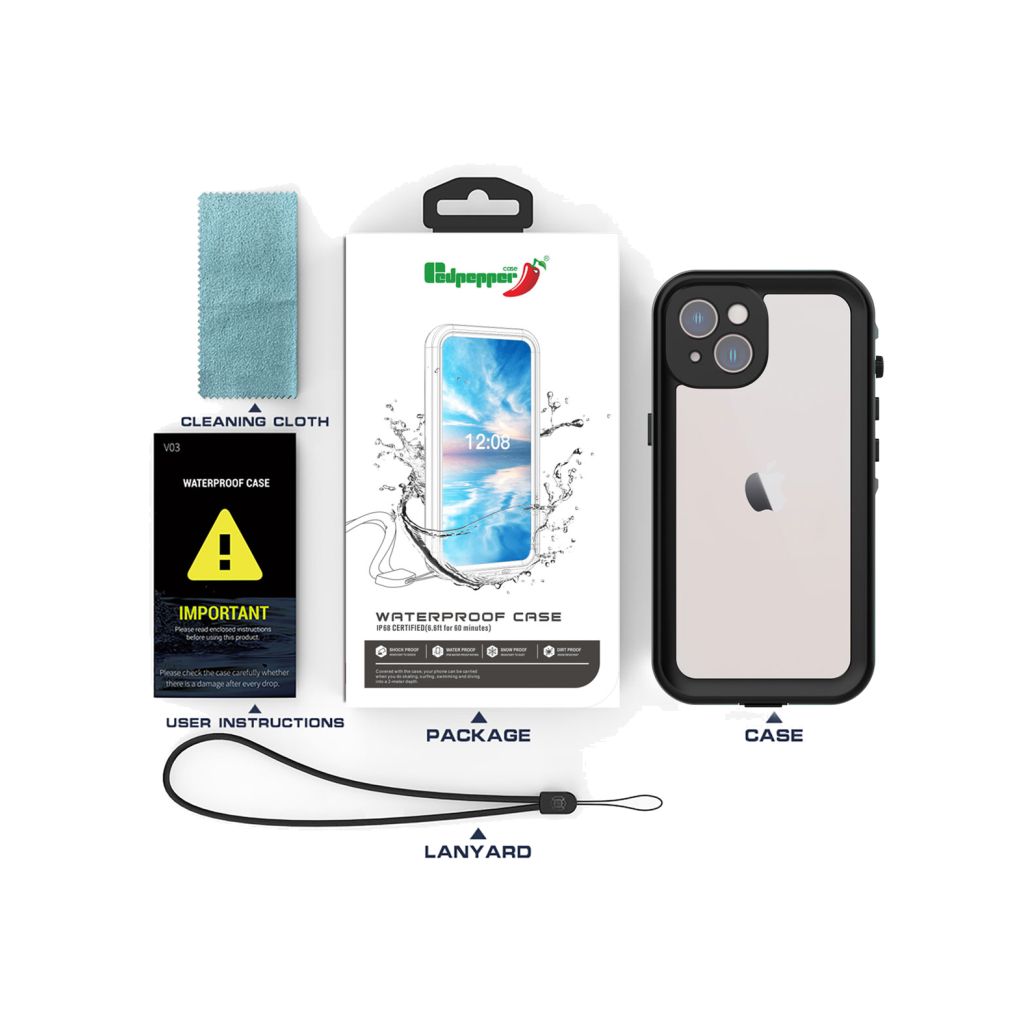 Redpepper Dot Plus Waterproof Backcover Apple iPhone 14 Plus - Zwart