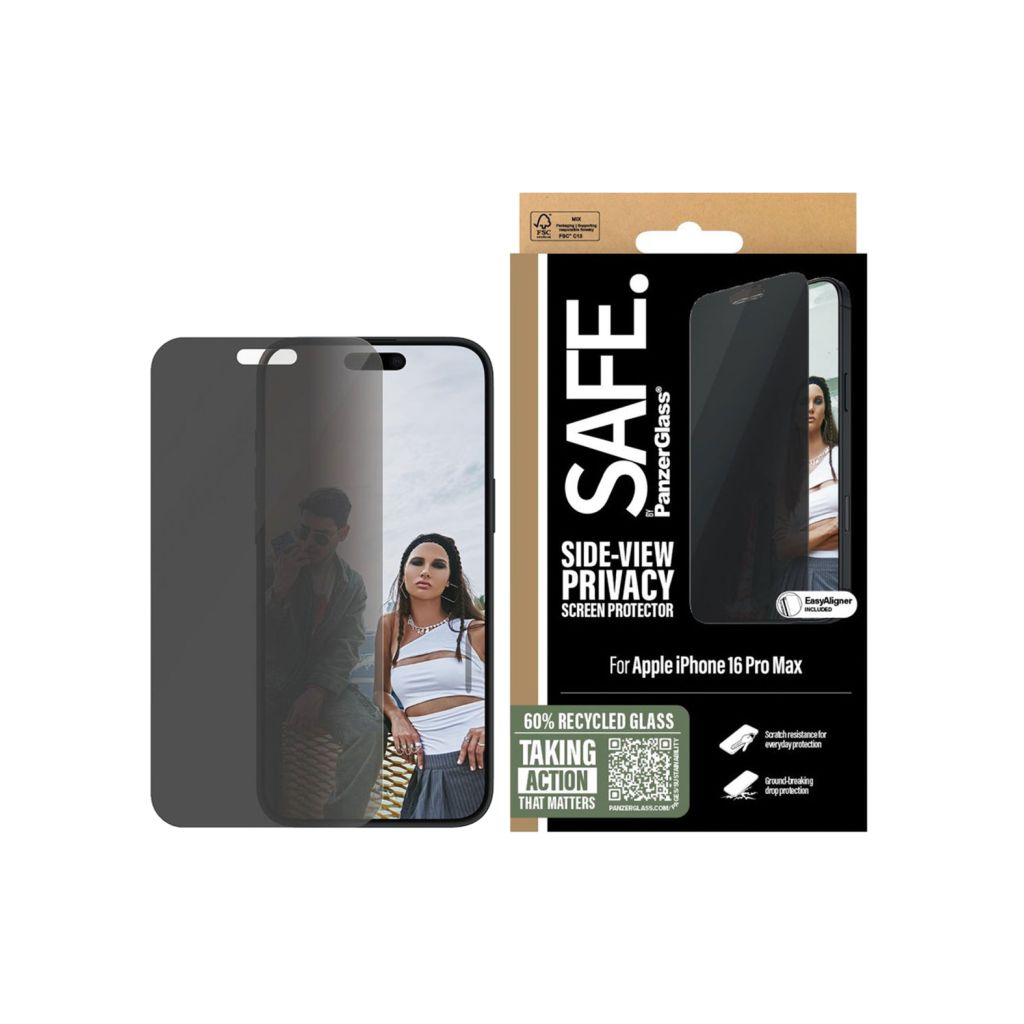 SAFE by PanzerGlass Privacy Screenprotector Ultra Wide Fit met applicator Apple iPhone 16 Pro Max