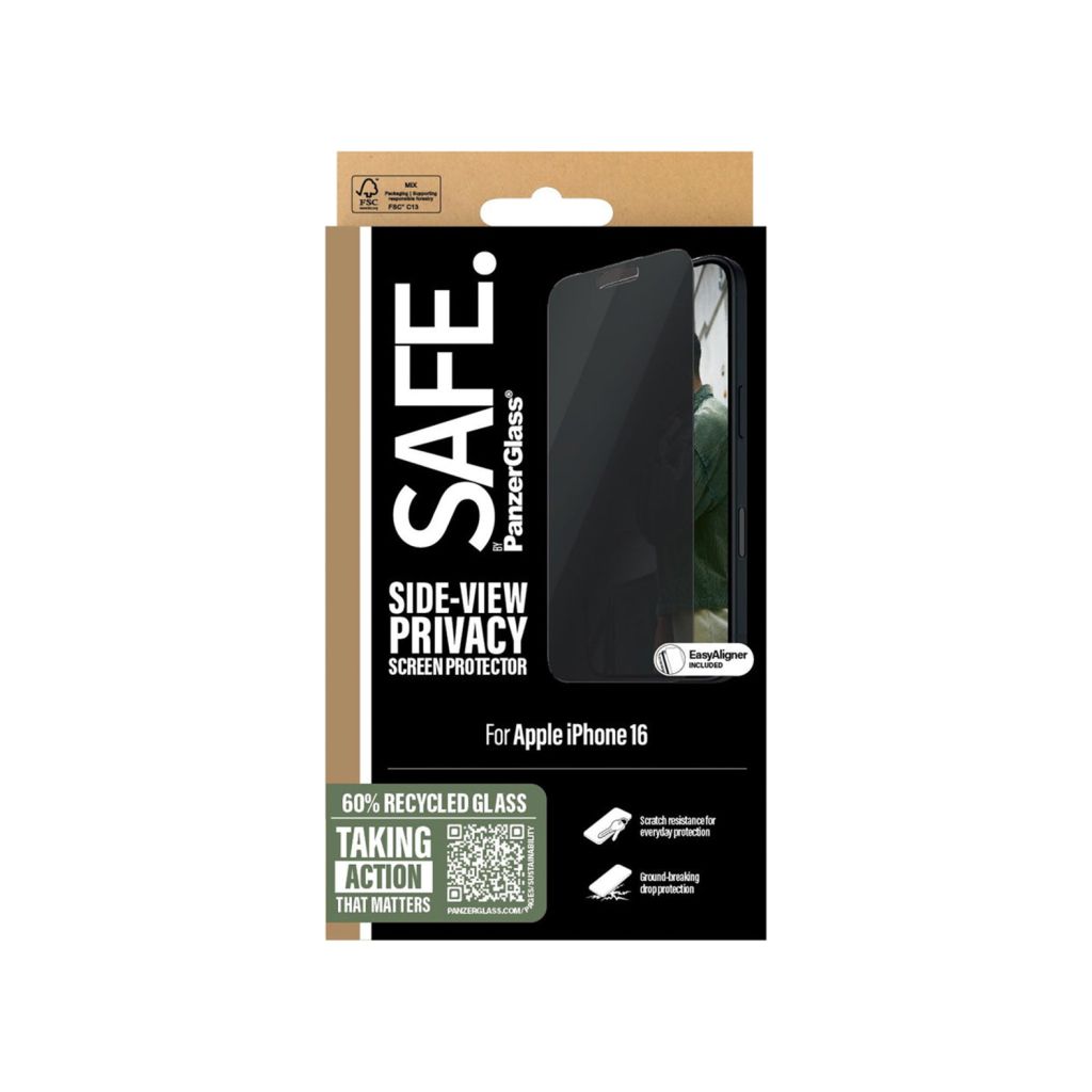 SAFE by PanzerGlass Privacy Screenprotector Ultra Wide Fit met applicator Apple iPhone 16