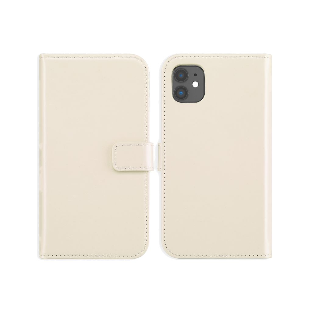 Selencia Echt Lederen Bookcase Apple iPhone 11 - Greige