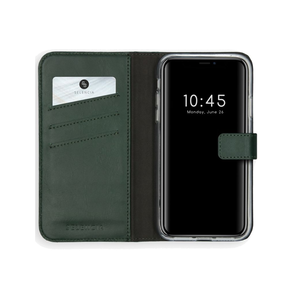 Selencia Echt Lederen Bookcase Apple iPhone 11 - Groen