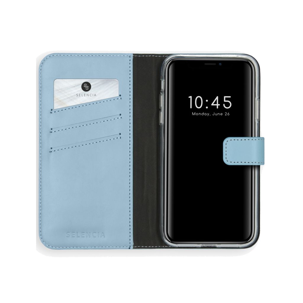 Selencia Echt Lederen Bookcase Apple iPhone 11 - Lichtblauw