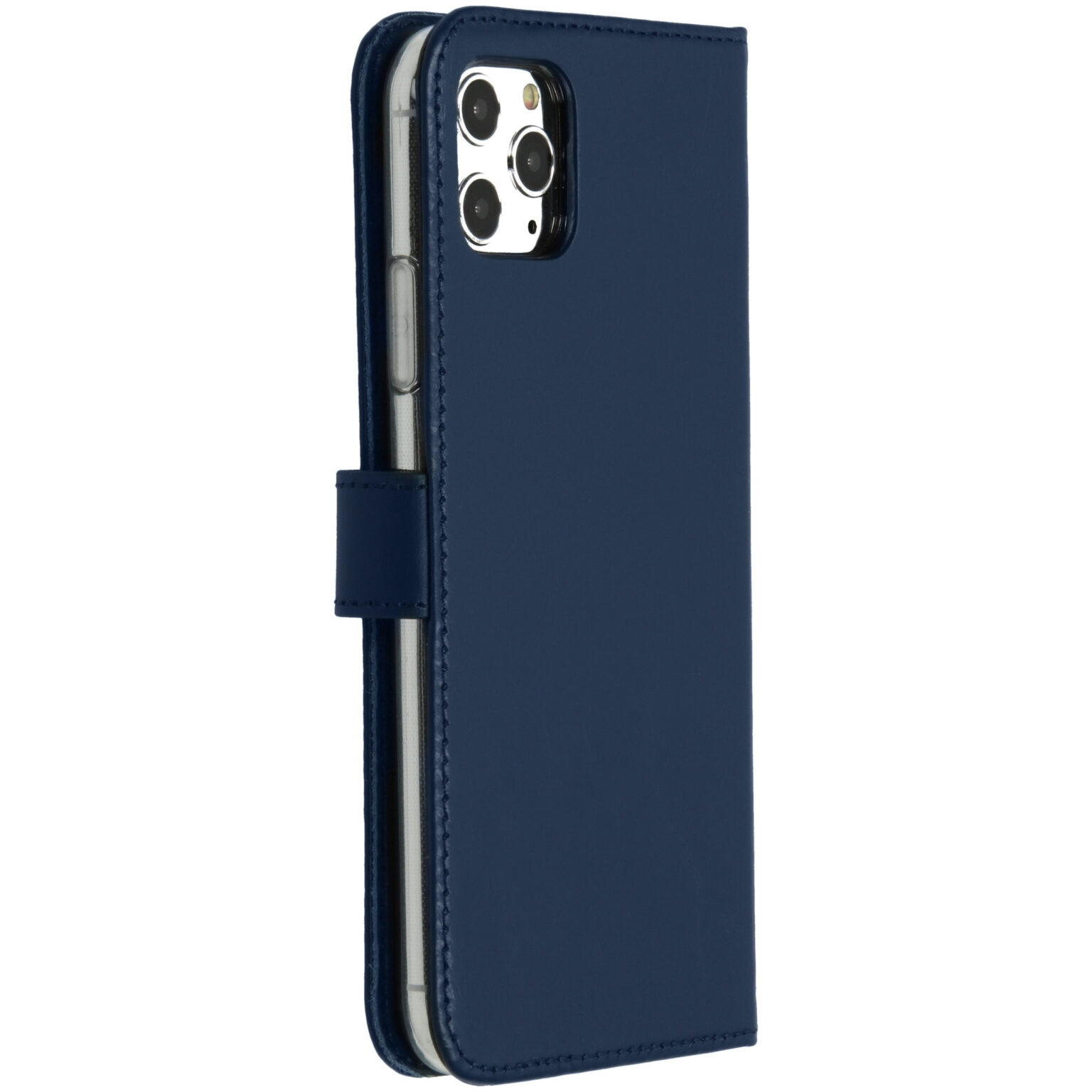Selencia Echt Lederen Bookcase Apple iPhone 11 Pro Max - Blauw