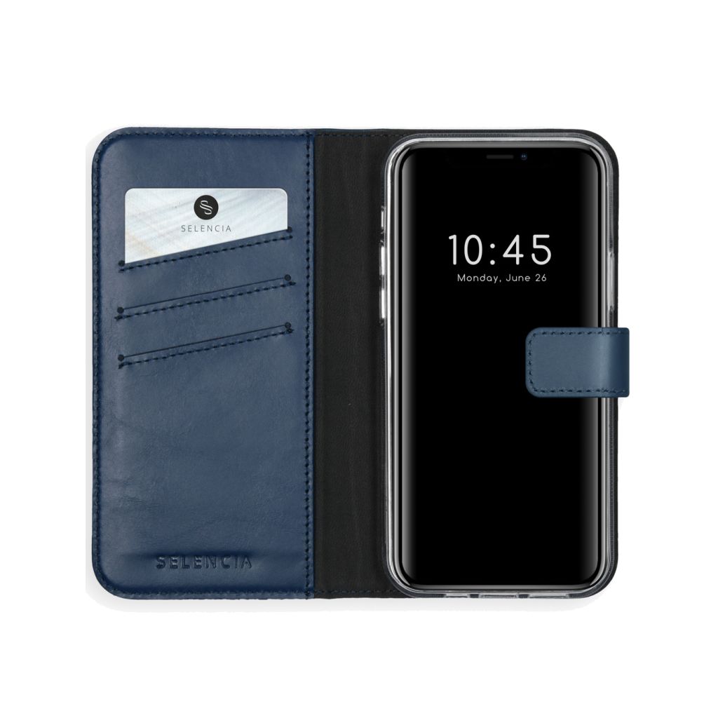 Selencia Echt Lederen Bookcase Apple iPhone 12 Pro Max - Blauw