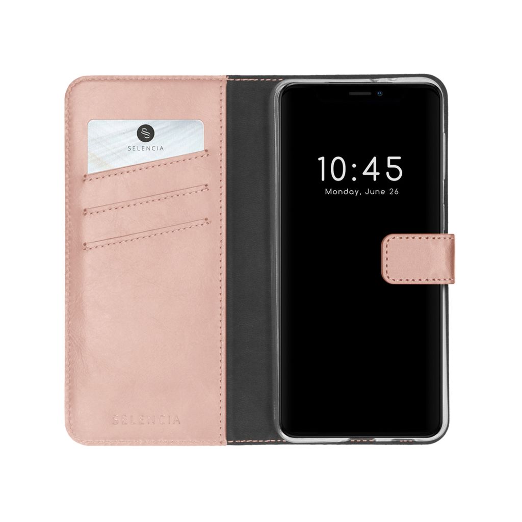 Selencia Echt Lederen Bookcase Apple iPhone 13 Pro Max - Roze