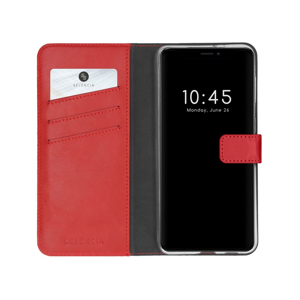 Selencia Echt Lederen Bookcase Apple iPhone 13 Pro - Rood