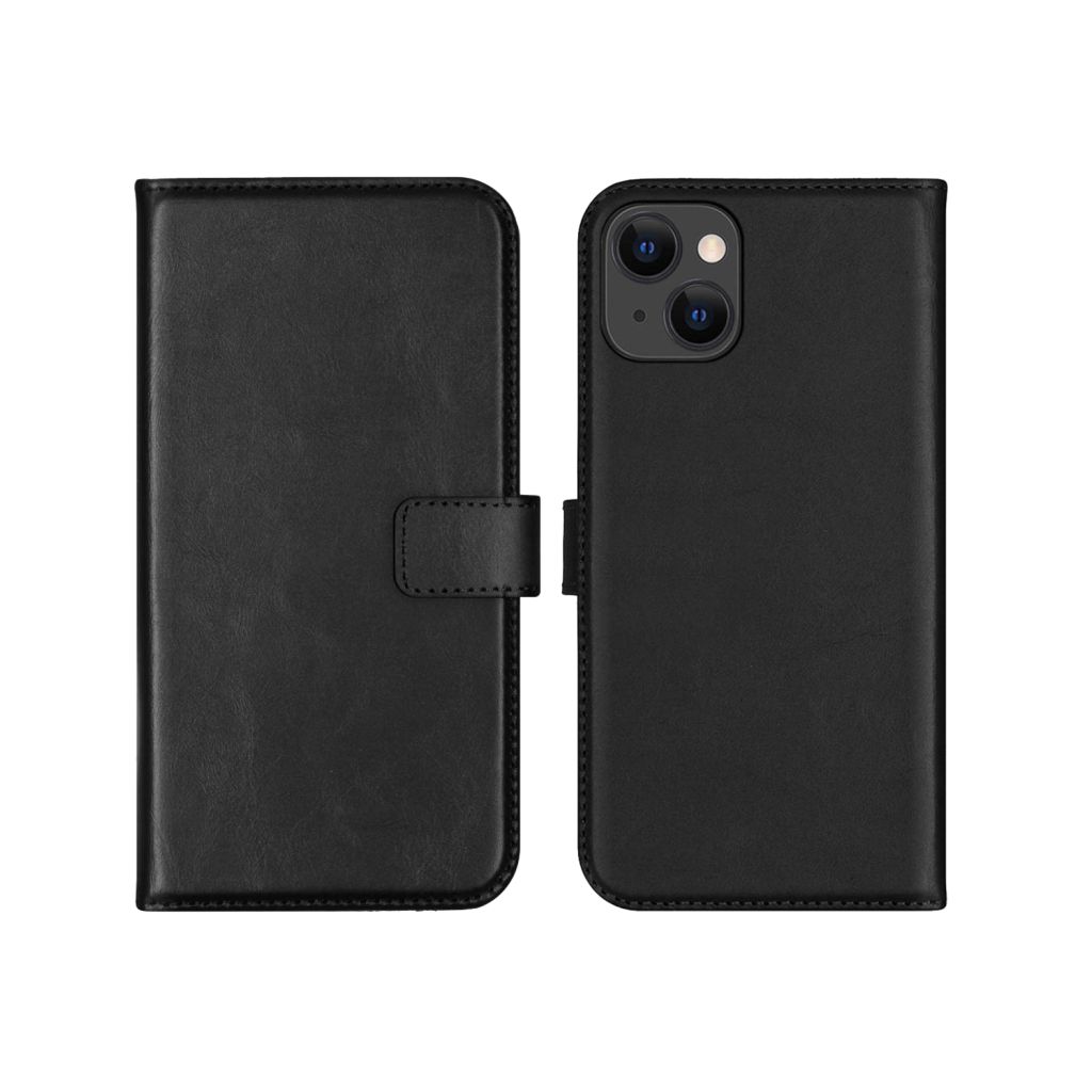 Selencia Echt Lederen Bookcase Apple iPhone 13 - Zwart