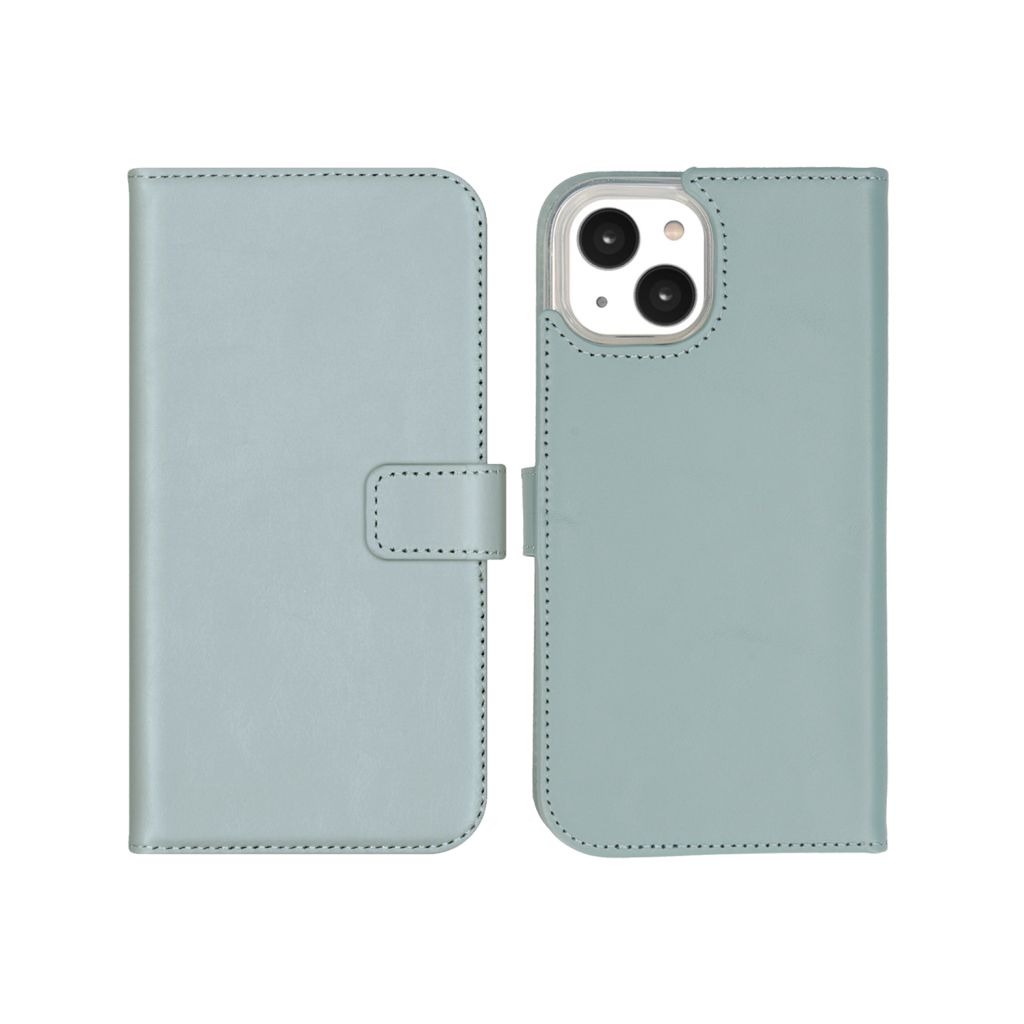 Selencia Echt Lederen Bookcase Apple iPhone 14 - Air Blue
