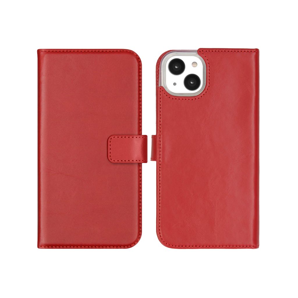 Selencia Echt Lederen Bookcase Apple iPhone 14 Plus - Rood