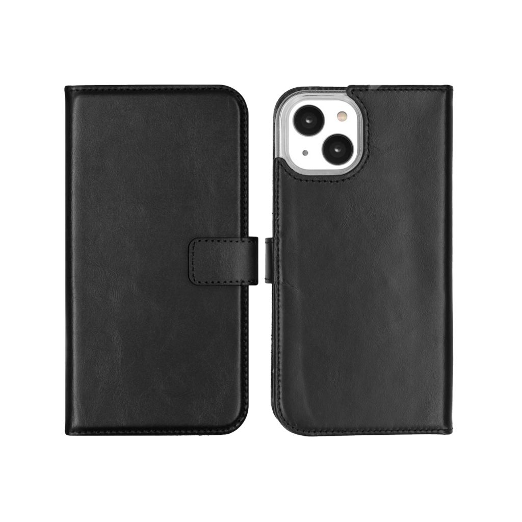 Selencia Echt Lederen Bookcase Apple iPhone 14 - Zwart