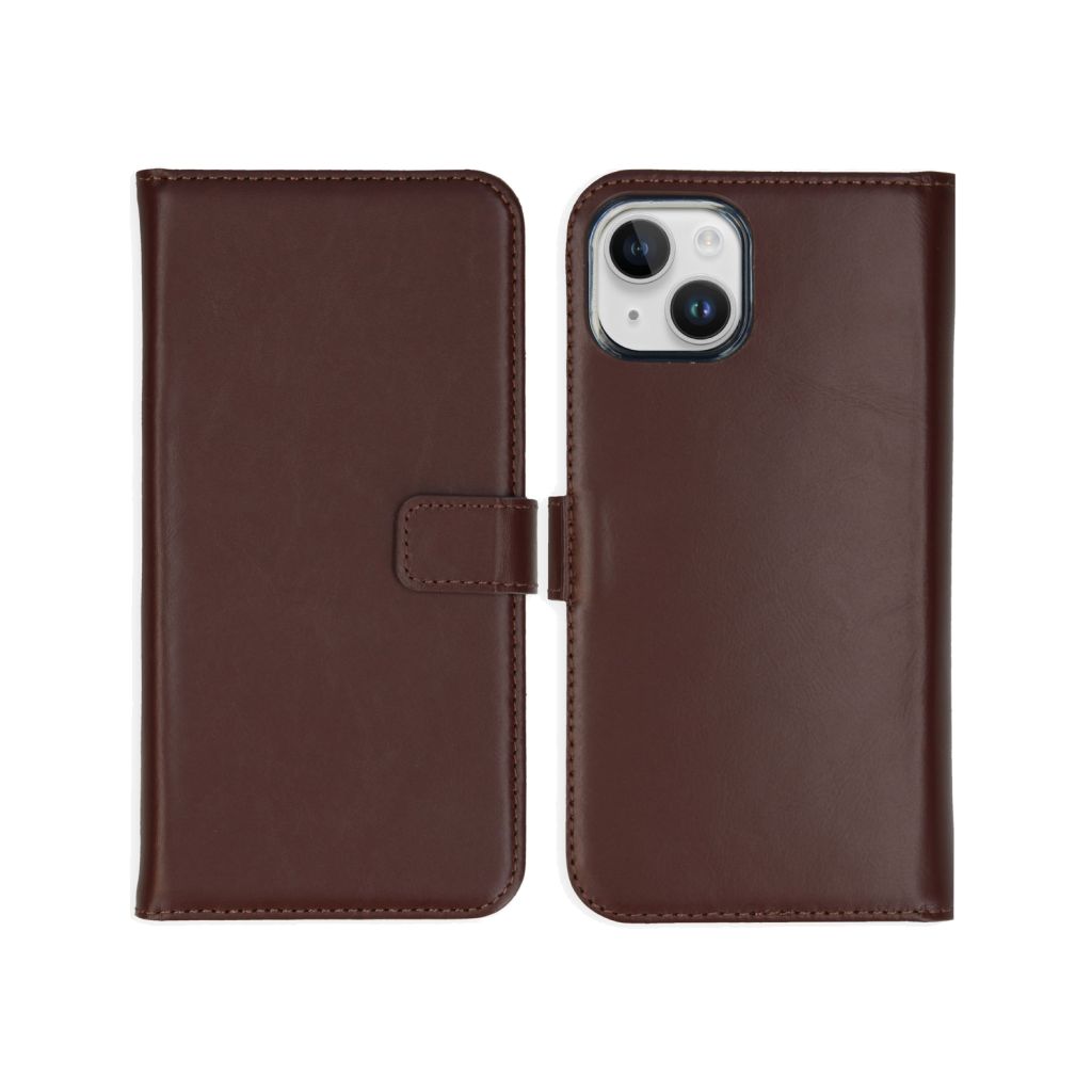 Selencia Echt Lederen Bookcase Apple iPhone 15 - Bruin
