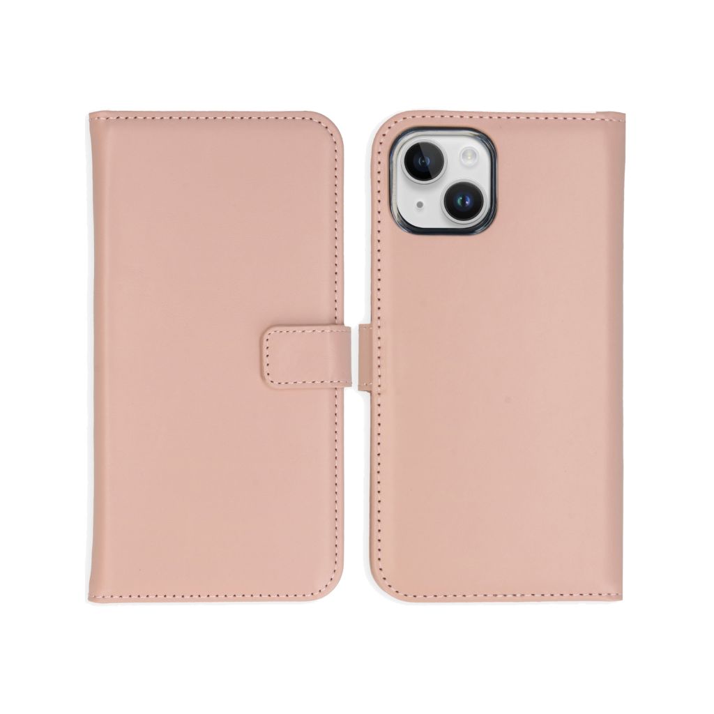Selencia Echt Lederen Bookcase Apple iPhone 15 - Dusty Pink