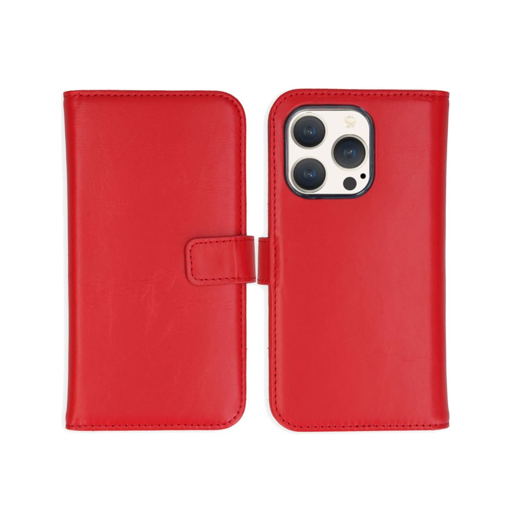 Selencia Echt Lederen Bookcase Apple iPhone 15 Pro - Rood