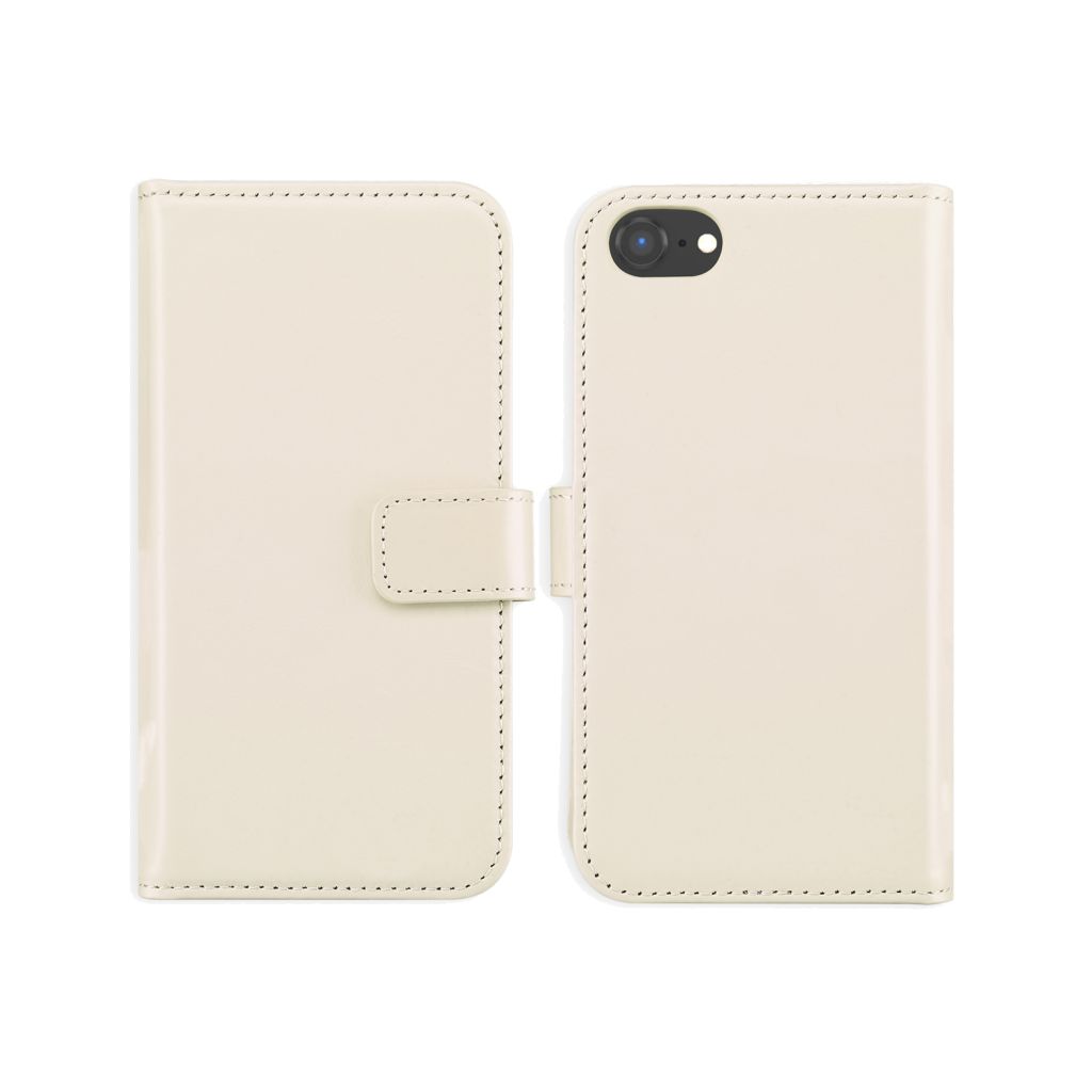 Selencia Echt Lederen Bookcase Apple iPhone SE (2022 / 2020) / 8 / 7 / 6(s) - Greige
